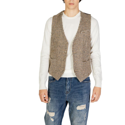 Gianni Lupo Beige Wool Vest