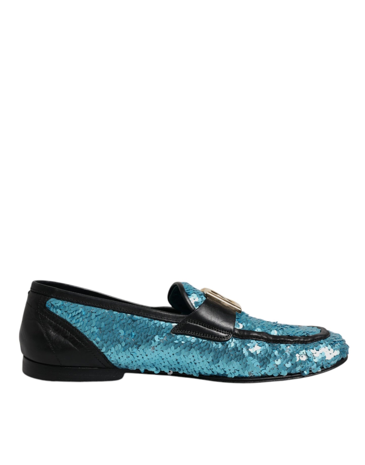 Dolce & Gabbana Blue Sequined Loafers Formal Dress Shoes