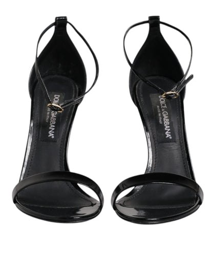 Dolce & Gabbana Black KEIRA Heels Ankle Strap Sandals Shoes