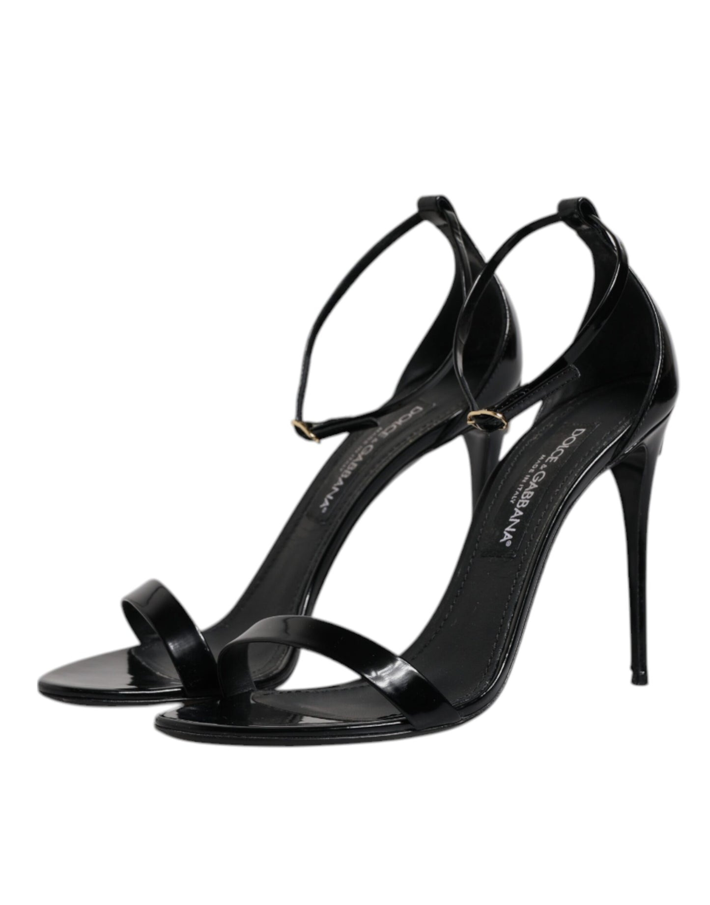 Dolce & Gabbana Black KEIRA Heels Ankle Strap Sandals Shoes