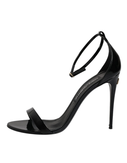 Dolce & Gabbana Black KEIRA Heels Ankle Strap Sandals Shoes