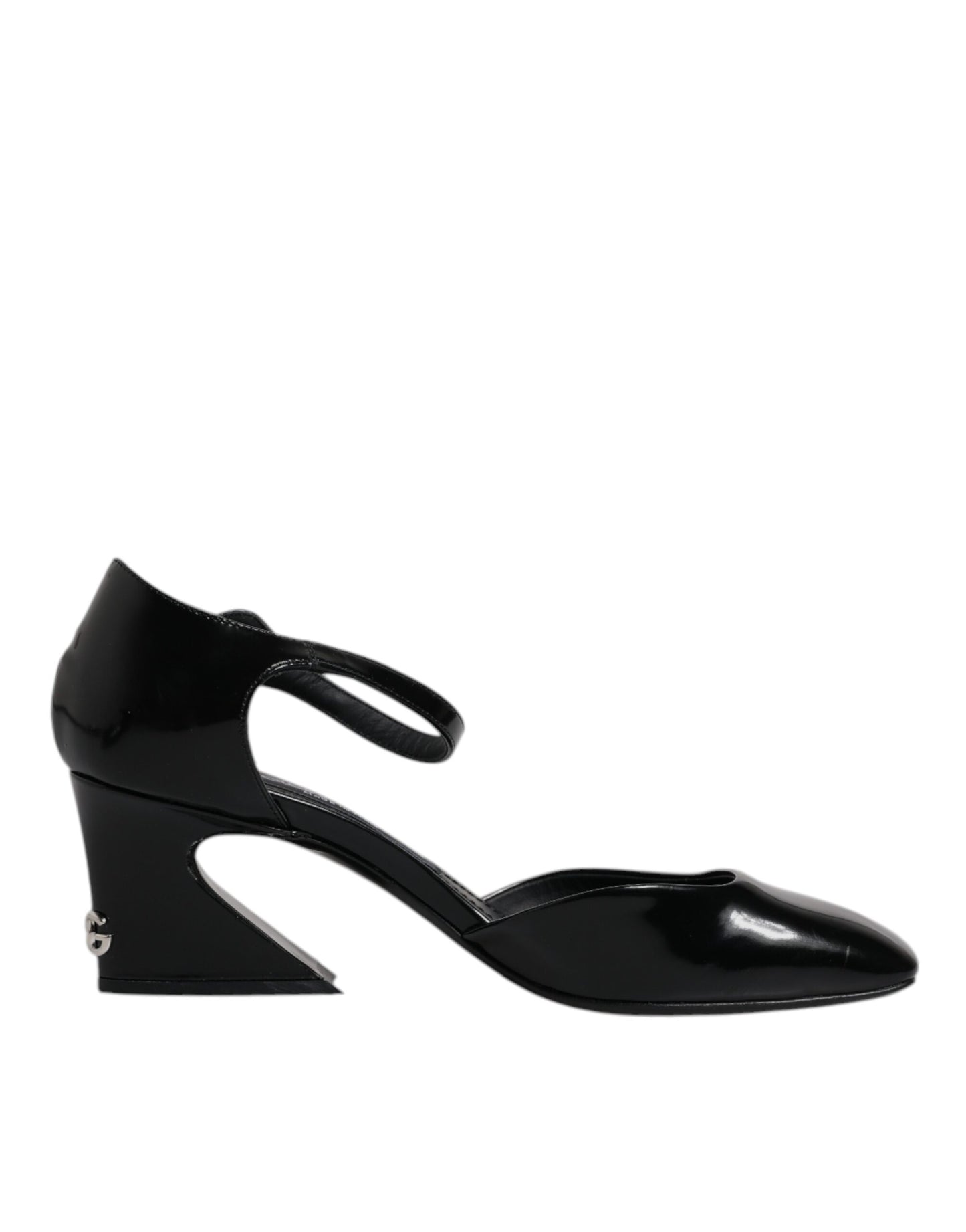 Dolce & Gabbana Black Leather Jackie Ankle Strap Sandals Shoes