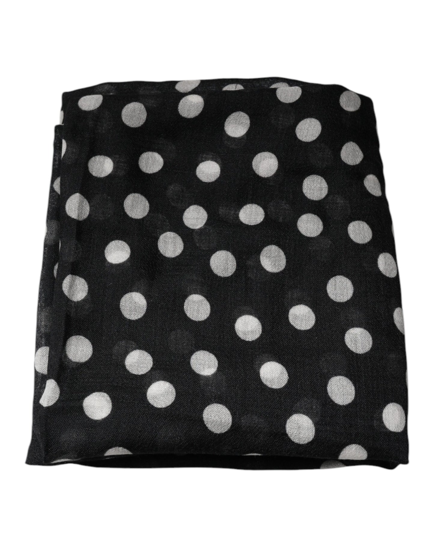 Dolce & Gabbana Black White Polka Dots Fringes Wrap Scarf