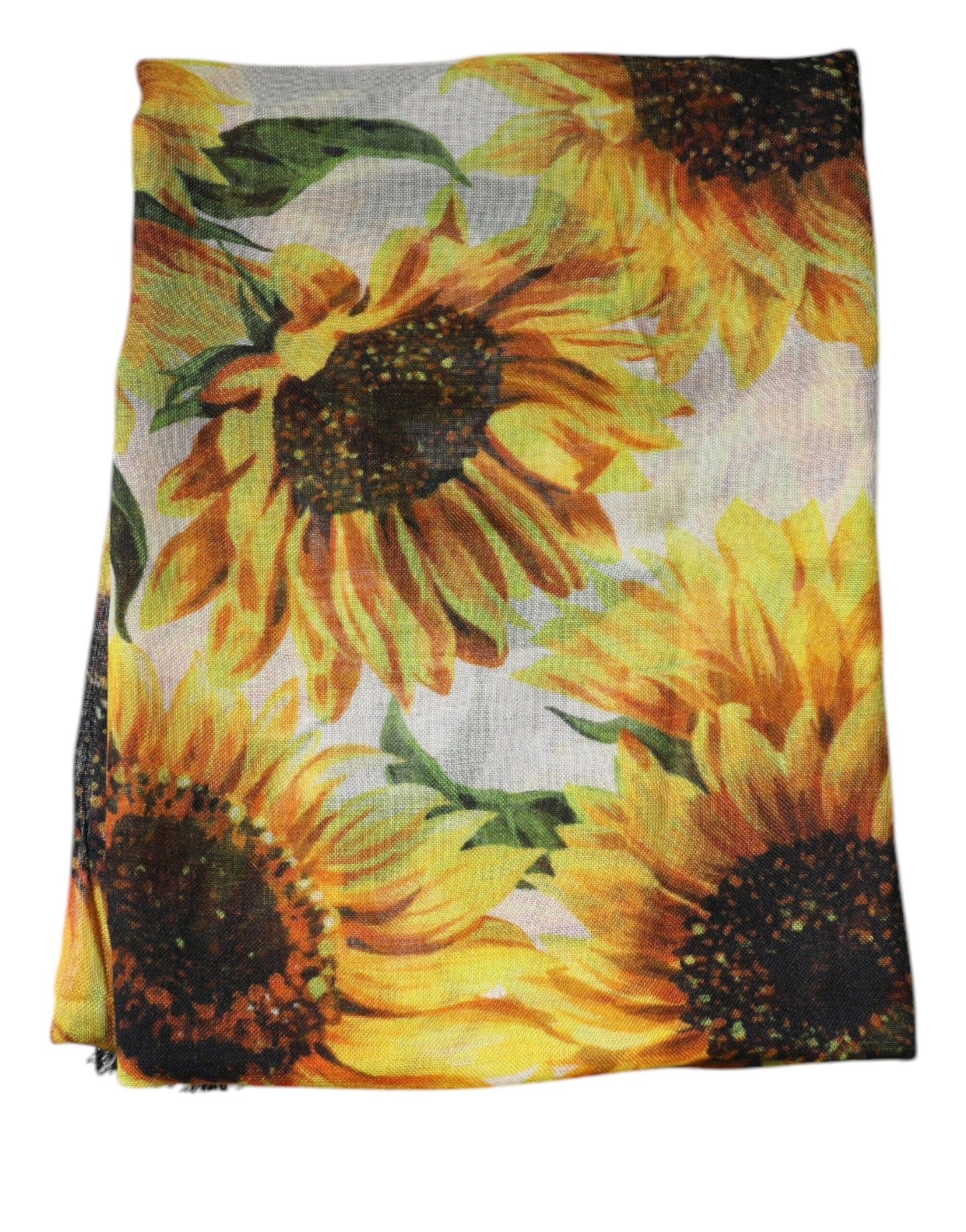 Dolce & Gabbana Multicolor Sunflower Neck Wrap Shawl Scarf