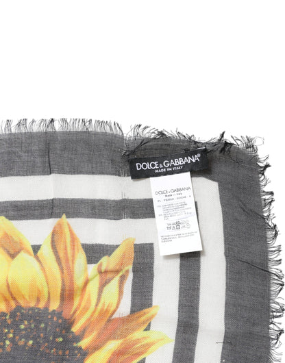 Dolce & Gabbana Multicolor Sunflower Neck Wrap Shawl Scarf