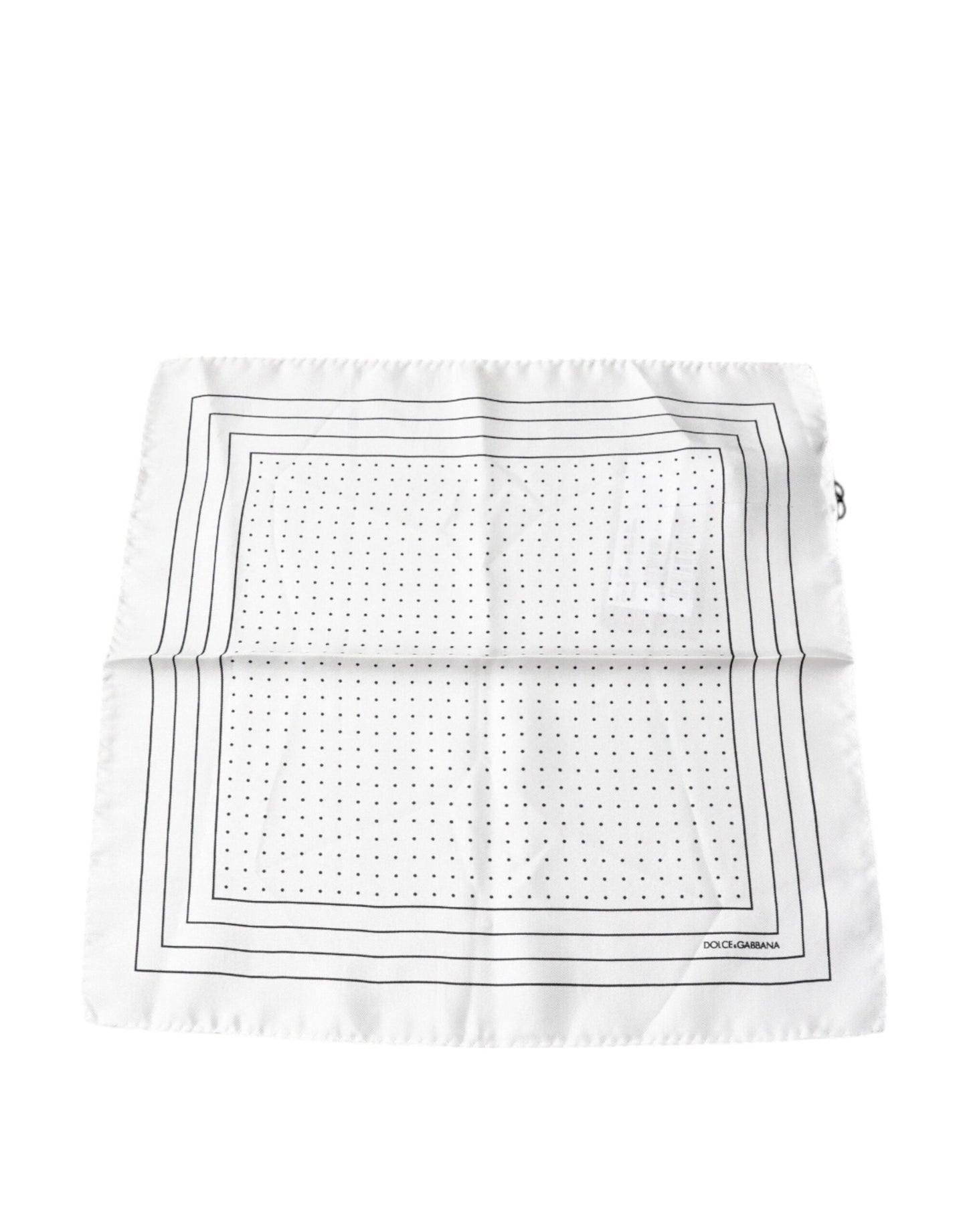 Dolce & Gabbana White Polka Dots Square Handkerchief Scarf