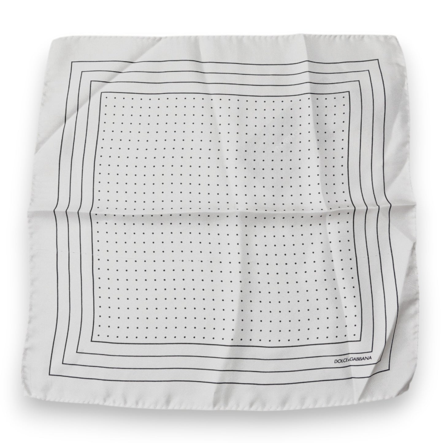 Dolce & Gabbana White Polka Dots Square Handkerchief Scarf