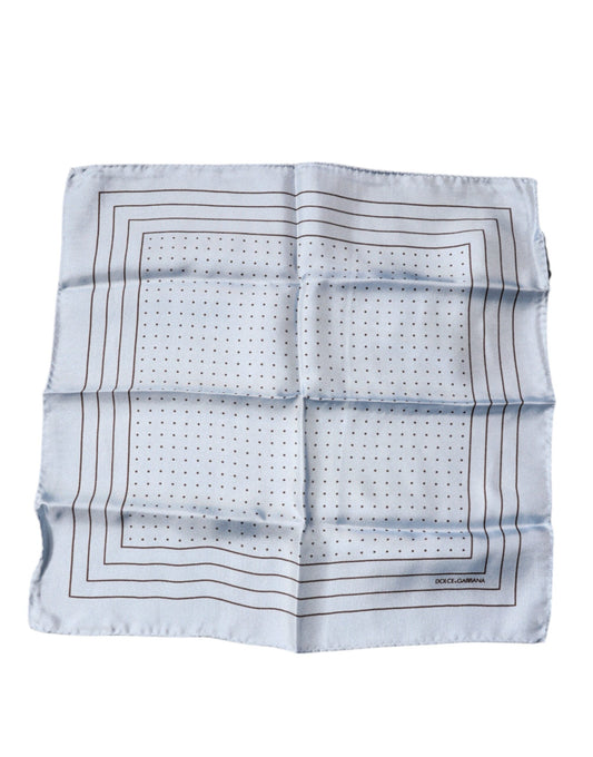 Dolce & Gabbana Sky Blue Polka Dots Square Handkerchief Scarf