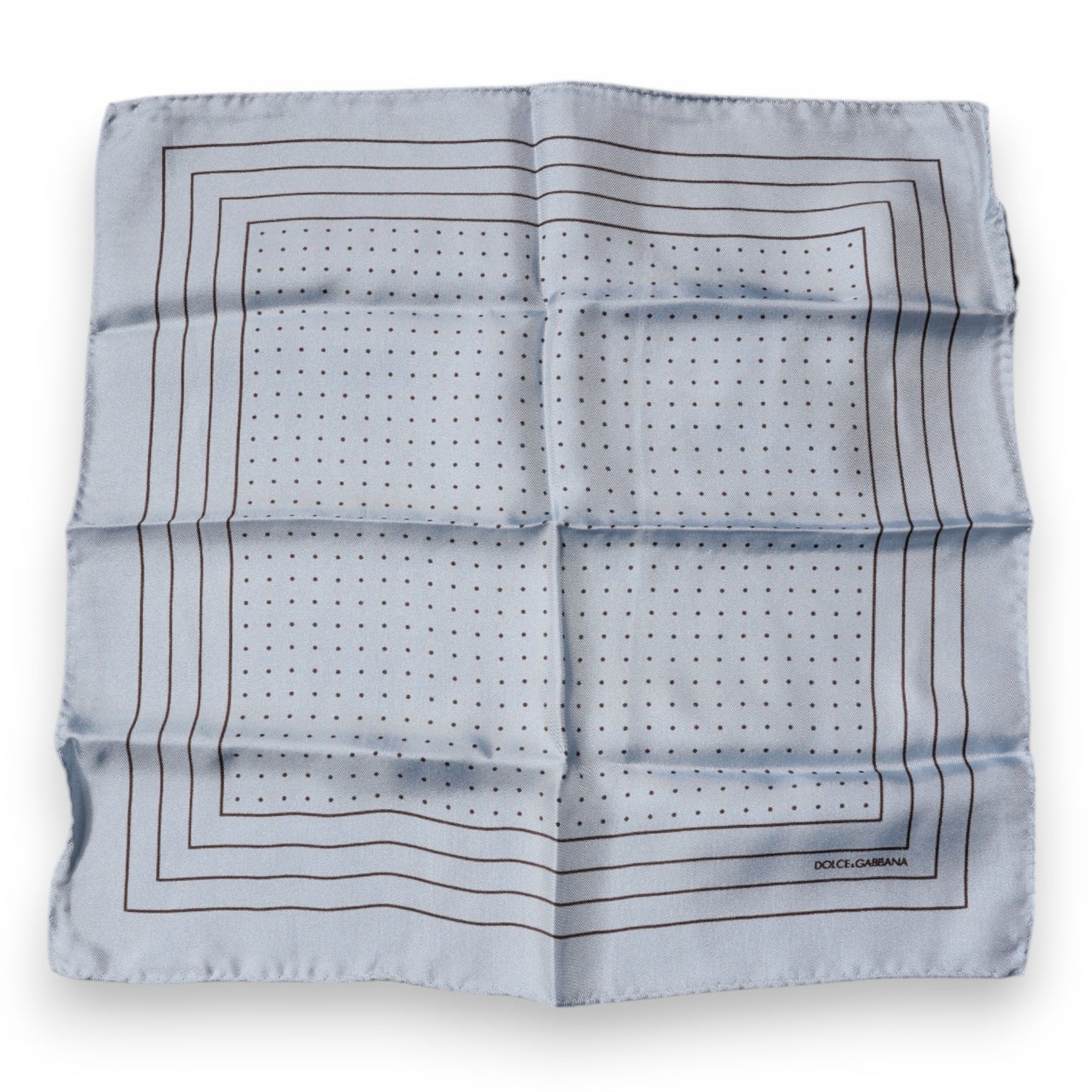 Dolce & Gabbana Sky Blue Polka Dots Square Handkerchief Scarf