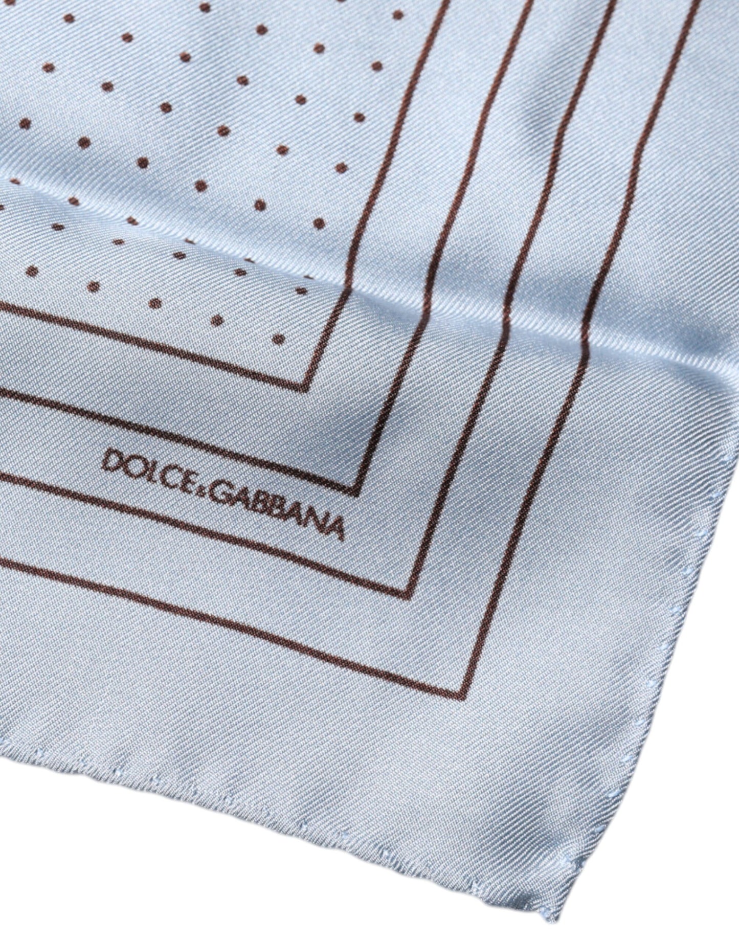 Dolce & Gabbana Sky Blue Polka Dots Square Handkerchief Scarf