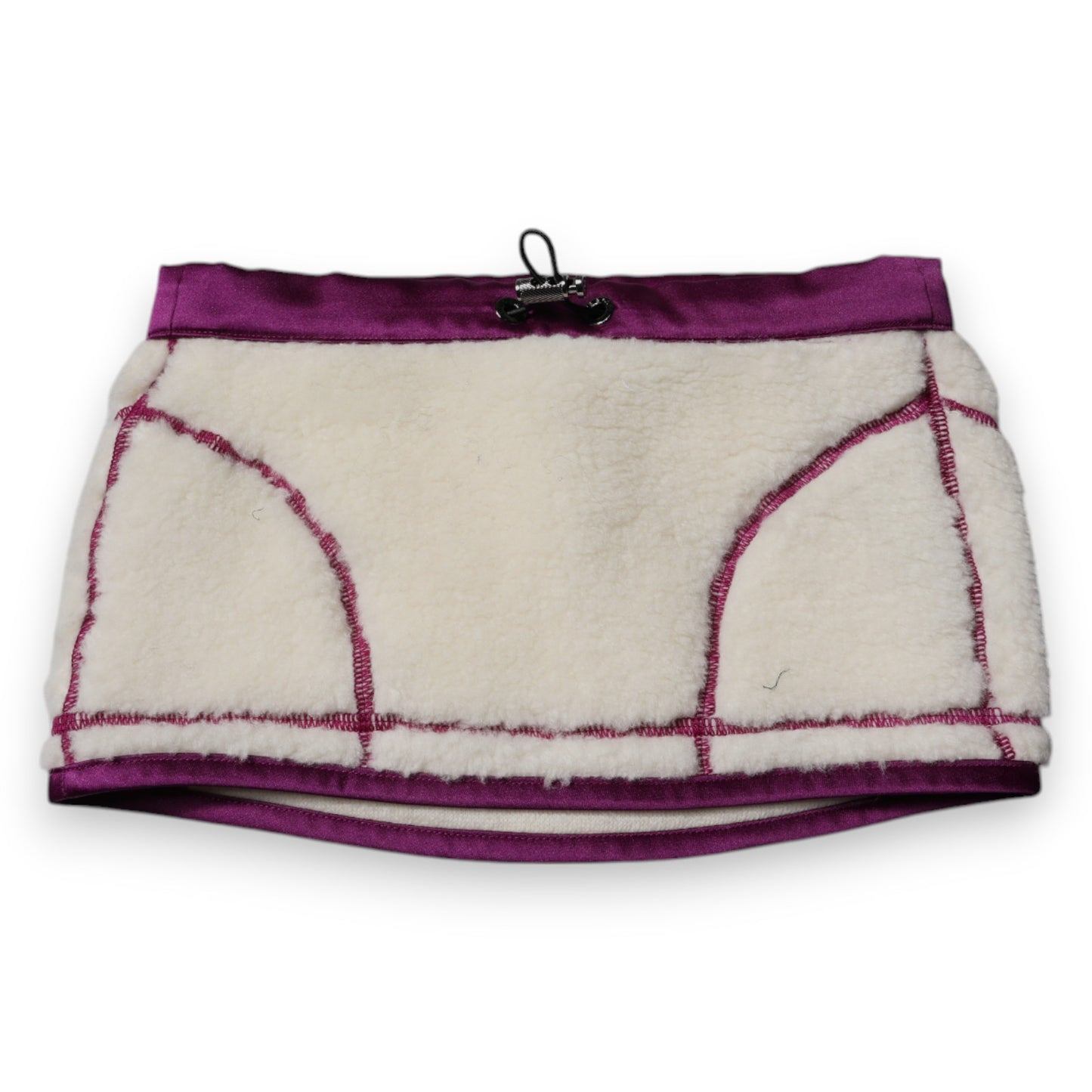 Dolce & Gabbana White Purple Cashmere Fleece Neck Warmer Scarf