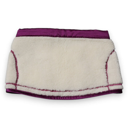 Dolce & Gabbana White Purple Cashmere Fleece Neck Warmer Scarf