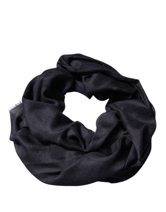 Dolce & Gabbana Black Cashmere Foulard Neck Wrap Shawl Scarf