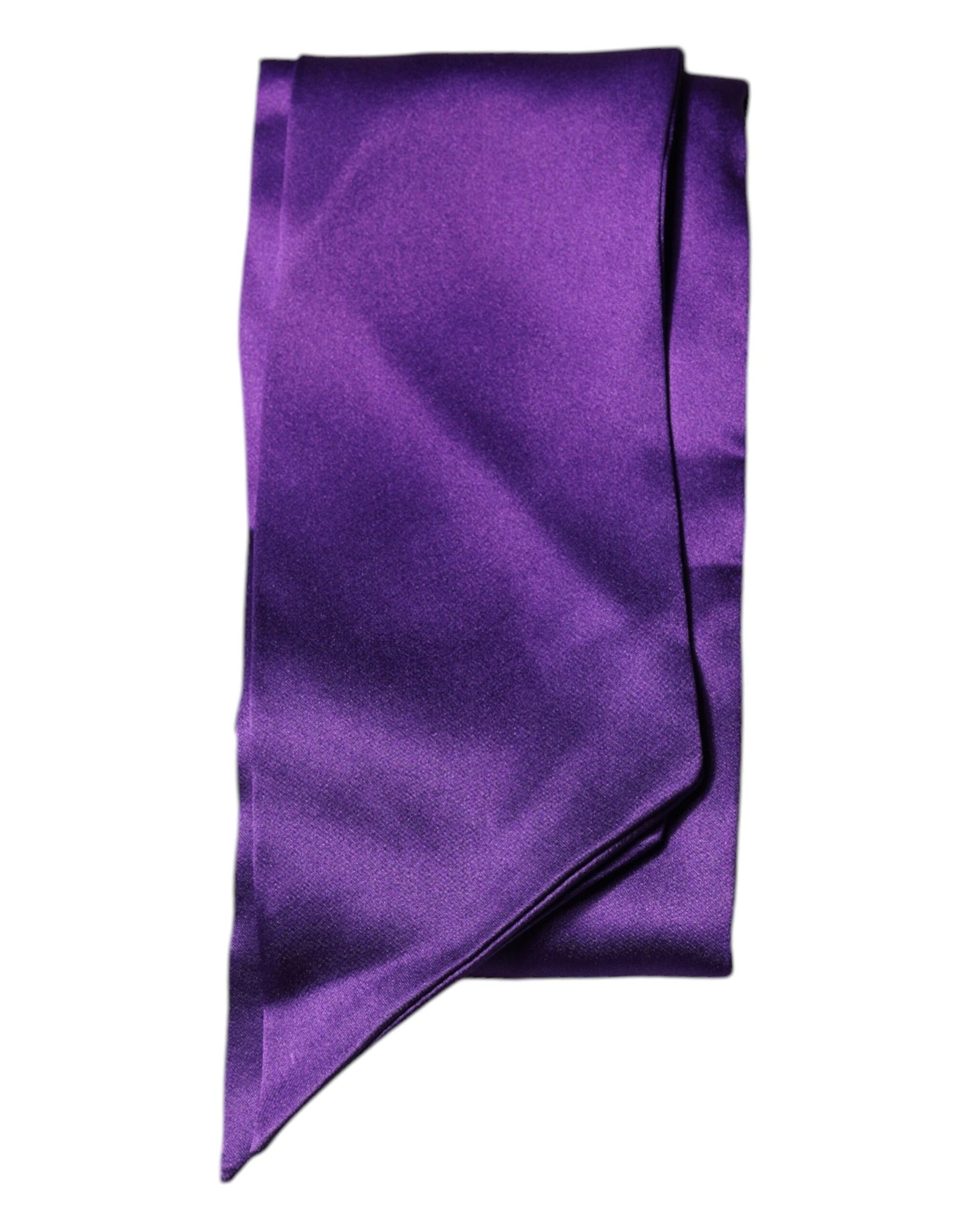 Dolce & Gabbana Purple Satin Silk Skinny Neck Foulard Scarf