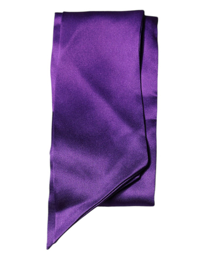 Dolce & Gabbana Purple Satin Silk Skinny Neck Foulard Scarf