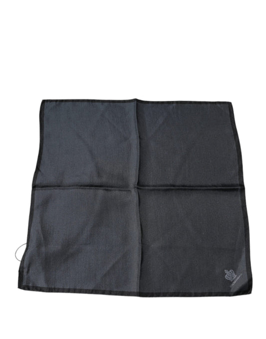 Dolce & Gabbana Dark Gray Crown Logo Square Handkerchief Scarf