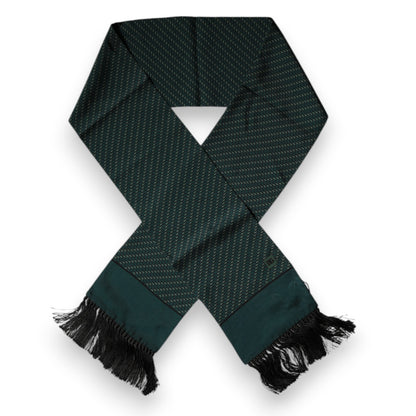 Dolce & Gabbana Dark Green Fantasy Fringes Neck Wrap Scarf