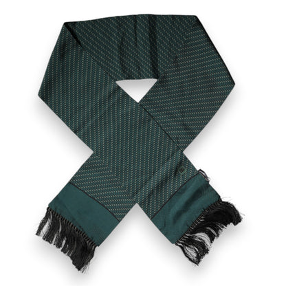 Dolce & Gabbana Dark Green Fantasy Fringes Neck Wrap Scarf