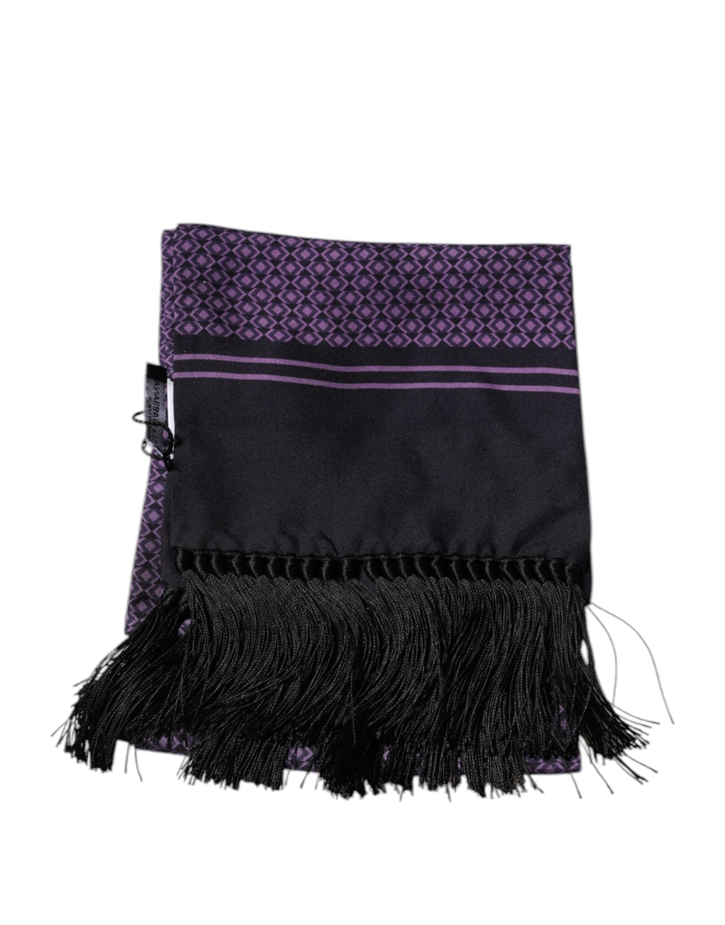 Dolce & Gabbana Purple Fantasy Silk Fringes Neck Wrap Scarf