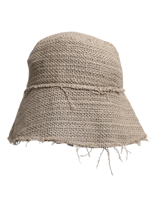 Dolce & Gabbana Beige Linen Wide Brim Bucket Hat