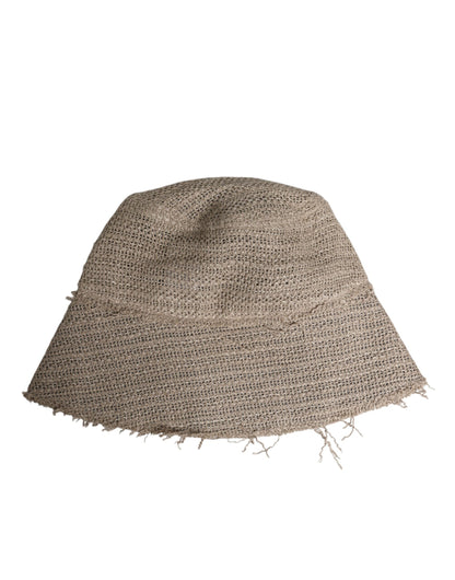 Dolce & Gabbana Beige Linen Wide Brim Bucket Hat