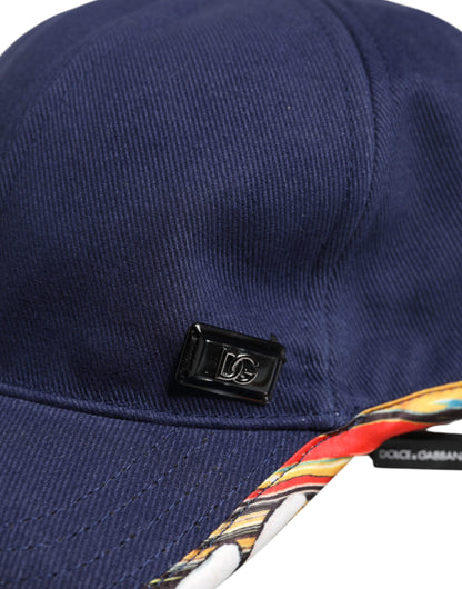 Dolce & Gabbana Blue Cotton 6 Panels Baseball Cap