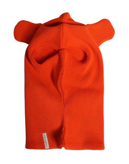 Dolce & Gabbana Orange Cotton Whole Head Wrap Balaclava Hat