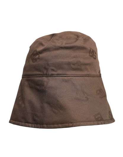 Dolce & Gabbana Brown Logo Monogram Cotton Bucket Cap