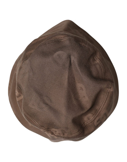 Dolce & Gabbana Brown Logo Monogram Cotton Bucket Cap