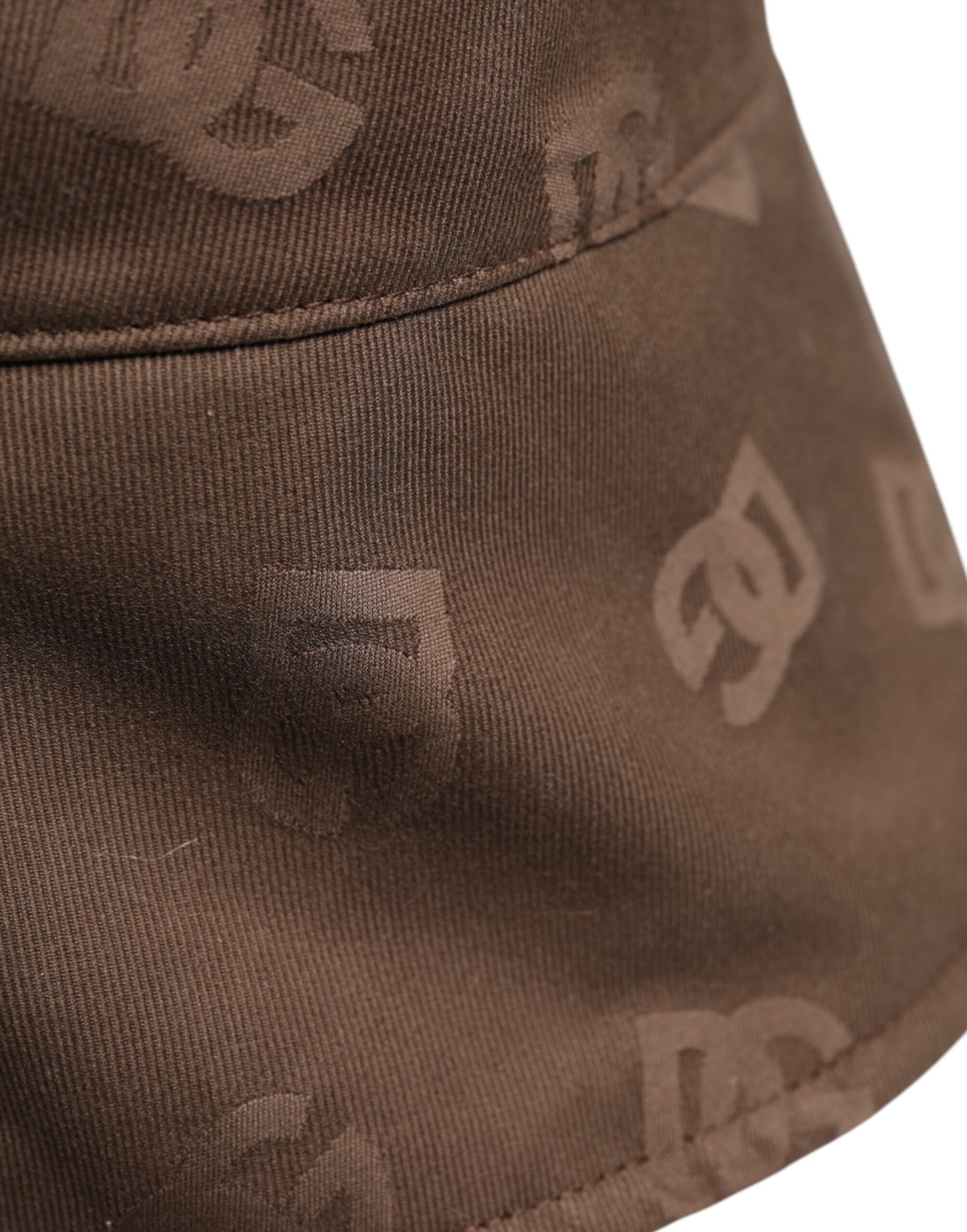 Dolce & Gabbana Brown Logo Monogram Cotton Bucket Cap