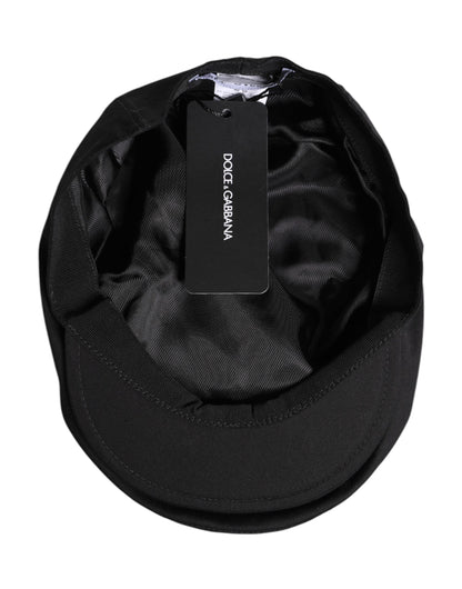 Dolce & Gabbana Black Cotton Newsboy Capello Cabbie Hat