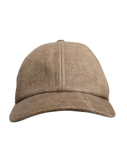 Dolce & Gabbana Brown Linen 6 Panels Baseball Cap