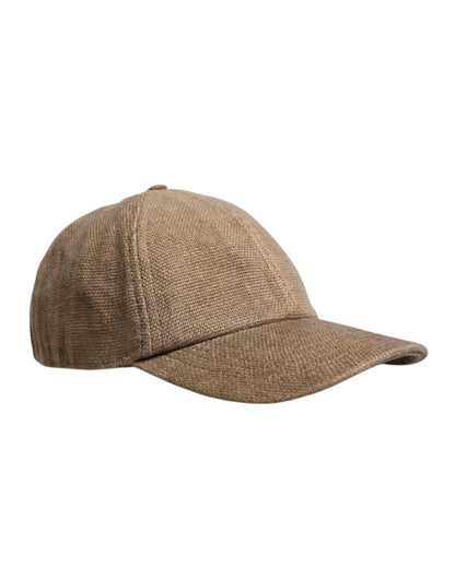 Dolce & Gabbana Brown Linen 6 Panels Baseball Cap