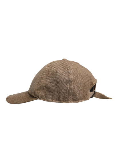 Dolce & Gabbana Brown Linen 6 Panels Baseball Cap