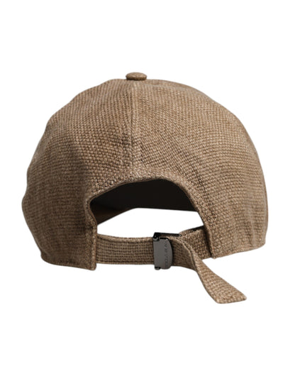 Dolce & Gabbana Brown Linen 6 Panels Baseball Cap