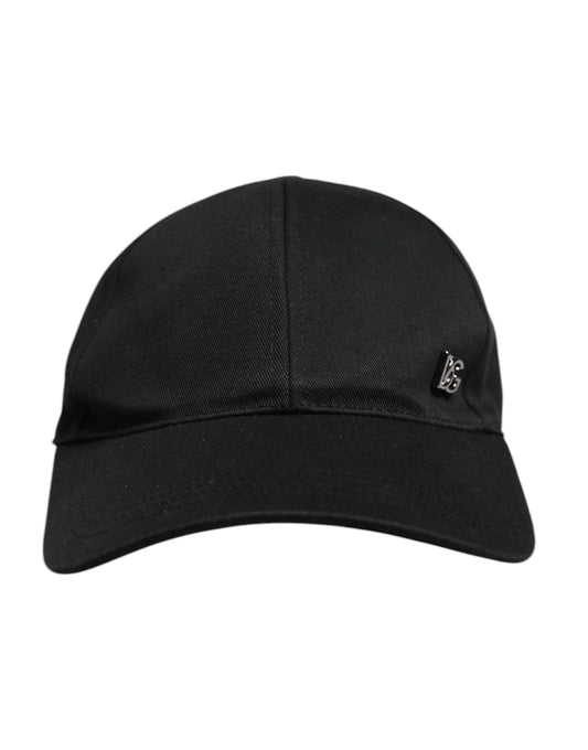 Dolce & Gabbana Black White Cotton Logo Baseball Cap