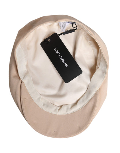 Dolce & Gabbana Beige Cotton Newsboy Capello Cabbie Hat