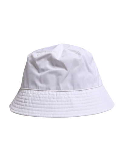 Dolce & Gabbana White Cotton Wide Brim Bucket Hat