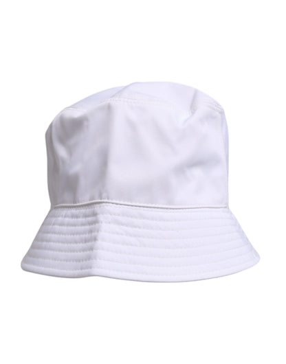 Dolce & Gabbana White Cotton Wide Brim Bucket Hat