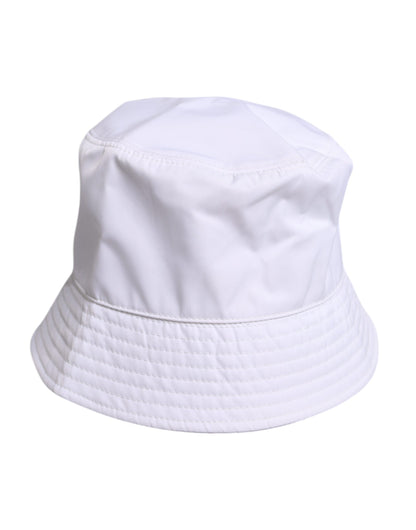 Dolce & Gabbana White Cotton Wide Brim Bucket Hat