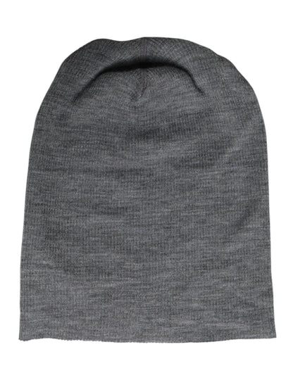 Dolce & Gabbana Gray Wool Blend Knitted Beanie Cap