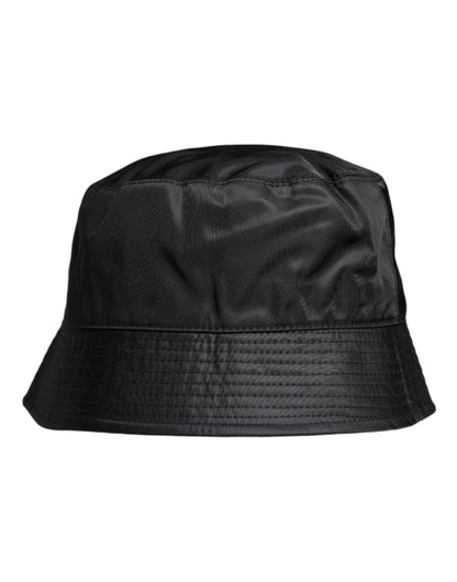 Dolce & Gabbana Black Cotton Wide Brim Bucket Hat