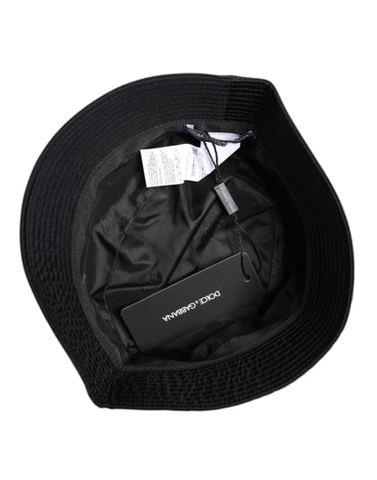 Dolce & Gabbana Black Cotton Wide Brim Bucket Hat