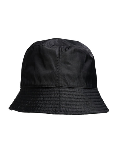 Dolce & Gabbana Black Cotton Wide Brim Bucket Hat