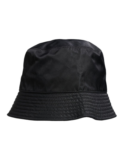 Dolce & Gabbana Black Cotton Wide Brim Bucket Hat