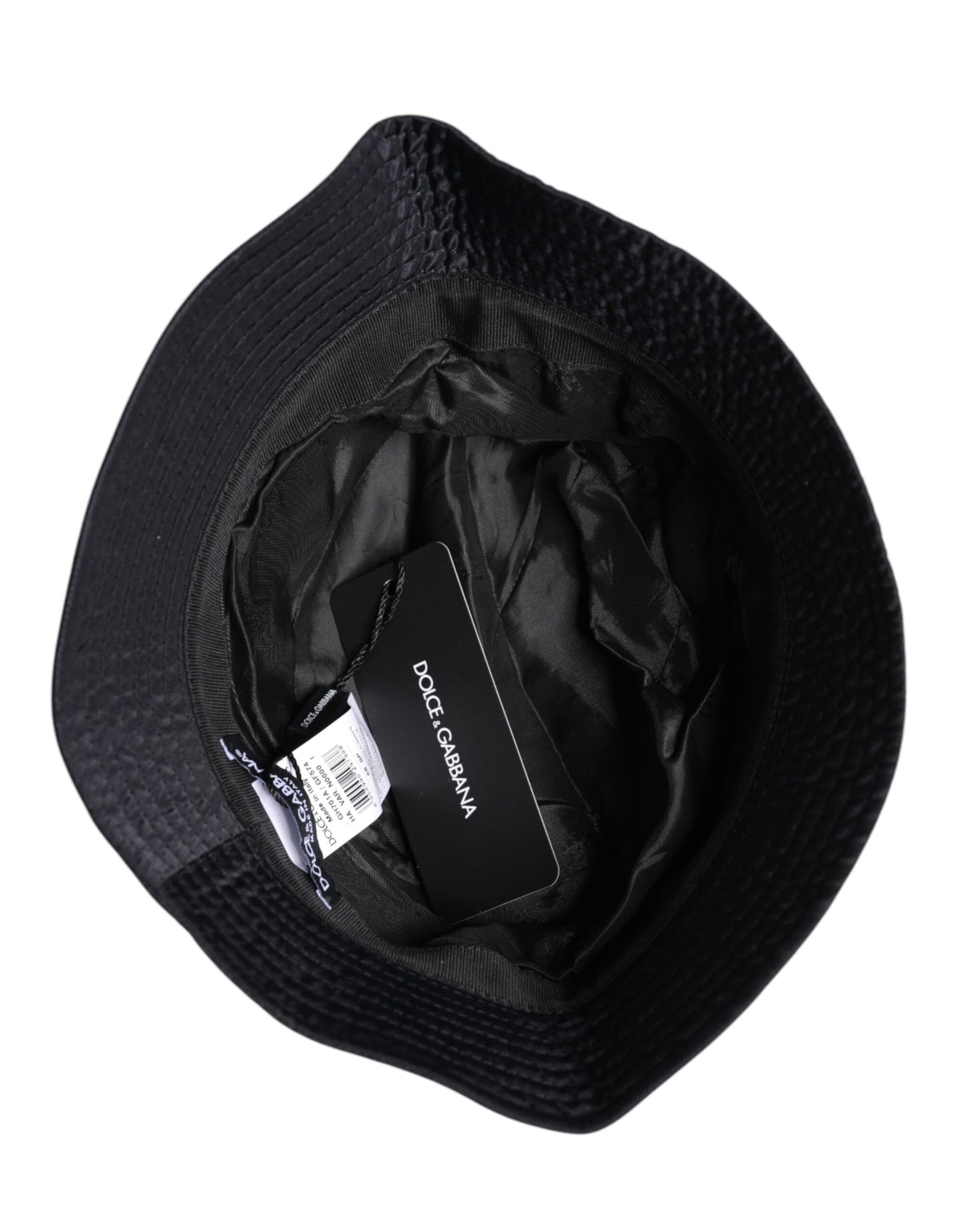 Dolce & Gabbana Black Cotton Wide Brim Bucket Hat