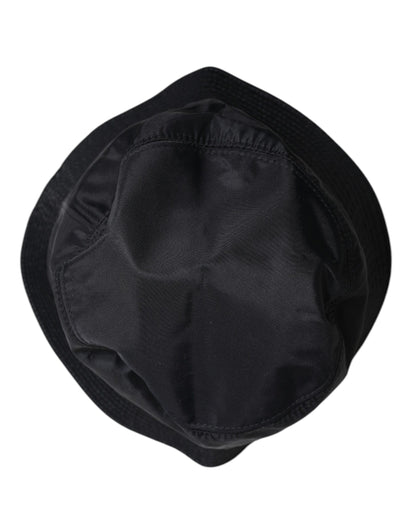 Dolce & Gabbana Black Cotton Wide Brim Bucket Hat