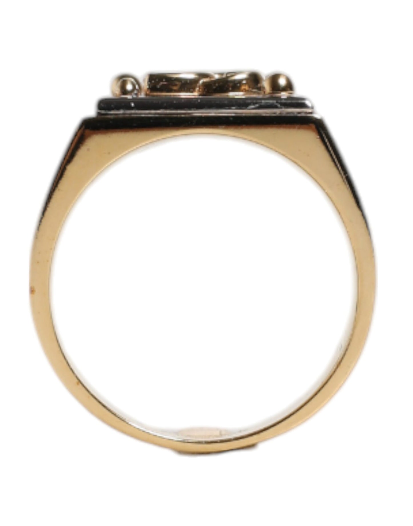 Dolce & Gabbana Gold Tone Brass Anello DG Logo Ring