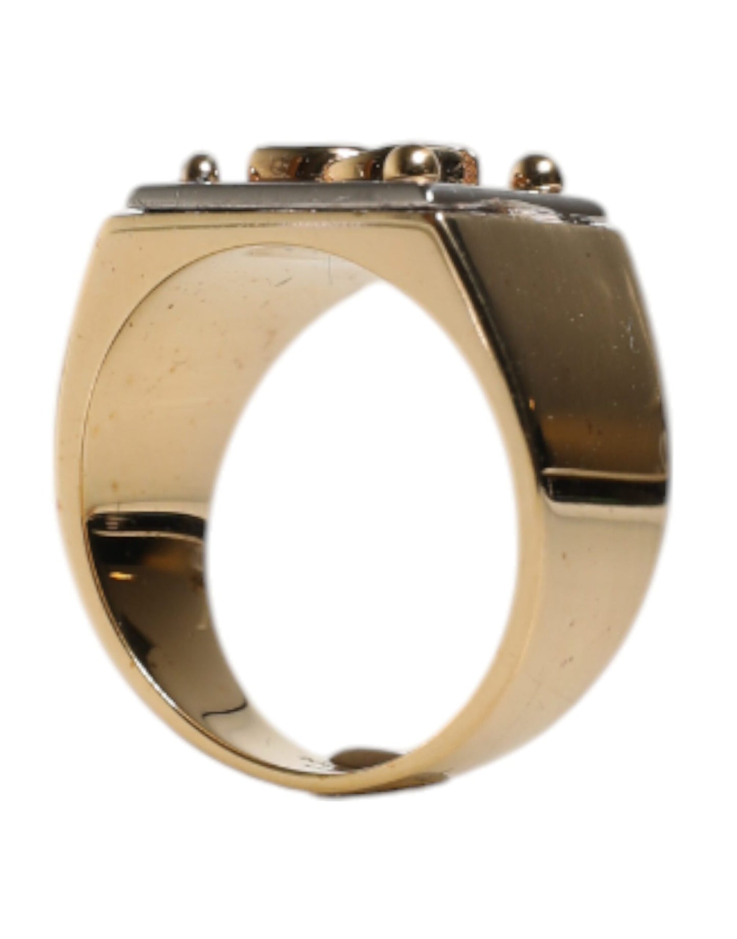 Dolce & Gabbana Gold Tone Brass Anello DG Logo Ring