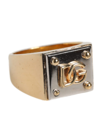 Dolce & Gabbana Gold Tone Brass Anello DG Logo Ring